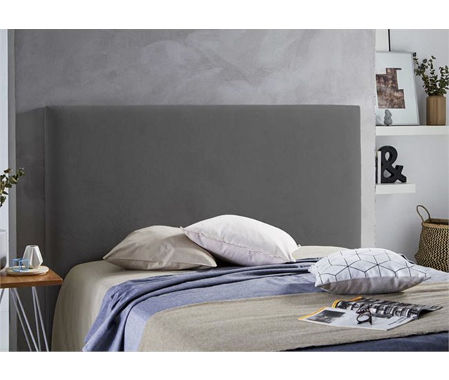 Conforama Cabecero ARIZONA En Tela Gris Oscuro 145x120cm