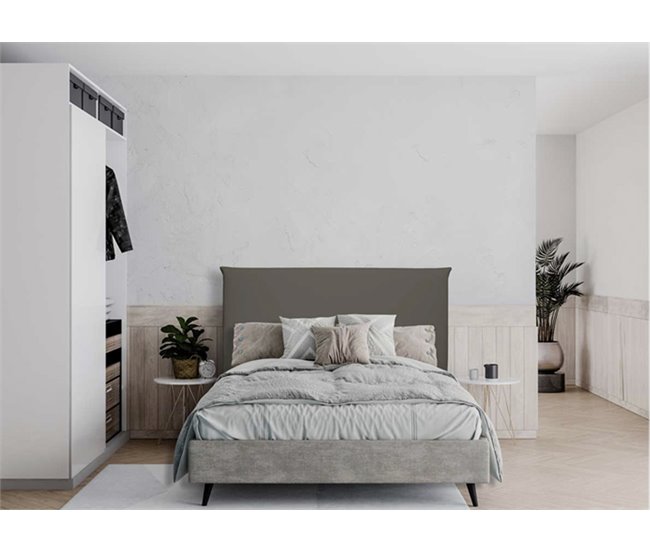 Conforama Cabecero BABEL Piel Sintética Verde Oscuro 160x120cm