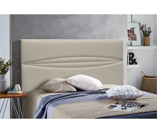 Conforama Cabecero DAKAR Piel Sintética Beige 160x120cm