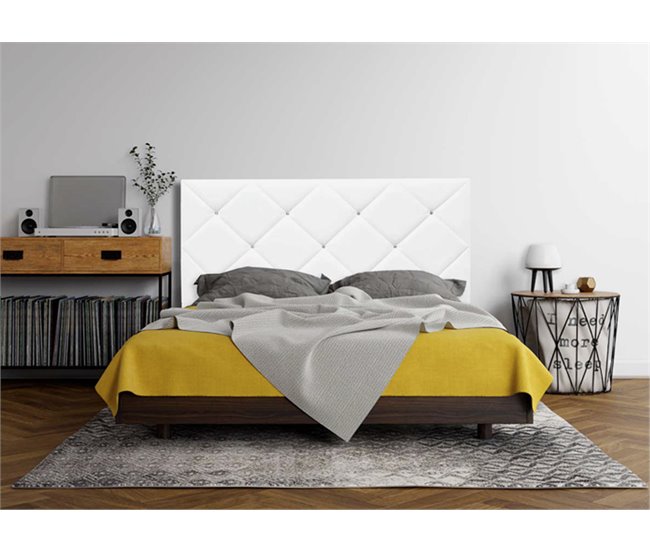 Conforama Cabecero DIAMONDS Polipiel Blanco 160cm X 120cm