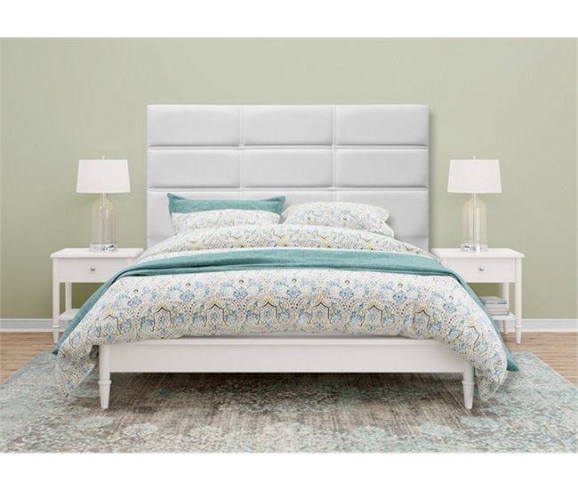 Conforama Cabecero ESTORIL Piel Sintética Blanco 190x75cm