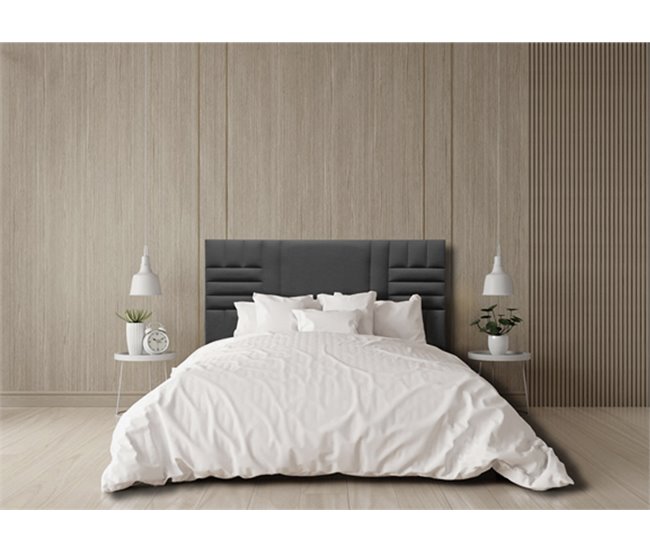 Conforama Cabecero KANSAS Tela Gris Oscuro 160x120cm