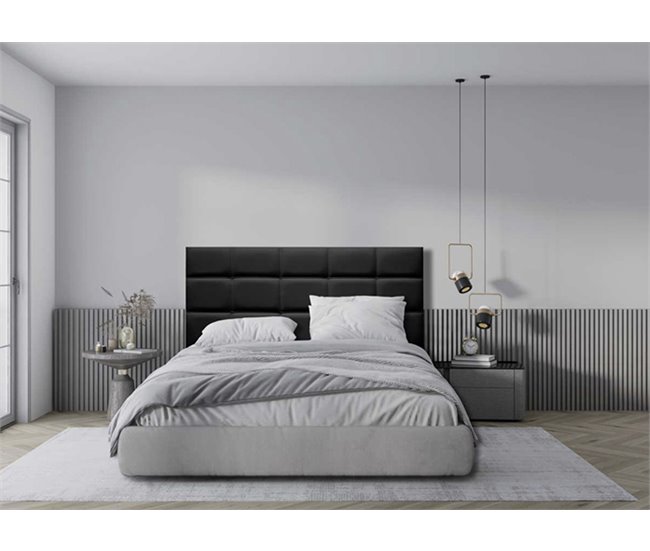 Conforama Cabecero KENTUCKY Piel Sintética Negro 160x120cm