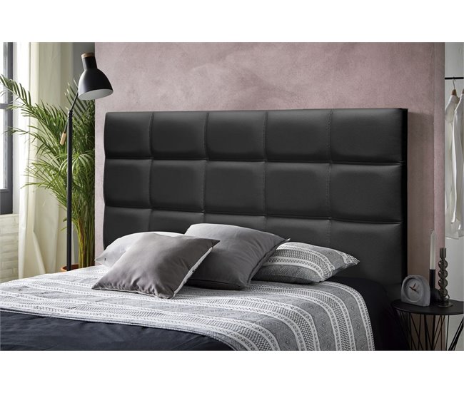 Conforama Cabecero KENTUCKY Piel Sintética Negro 160x120cm