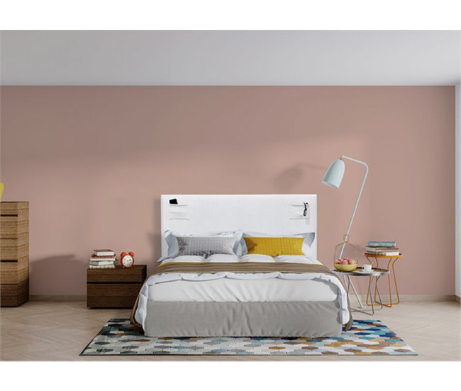 Conforama Cabecero LISBOA Piel Sintética Blanco 160x75cm