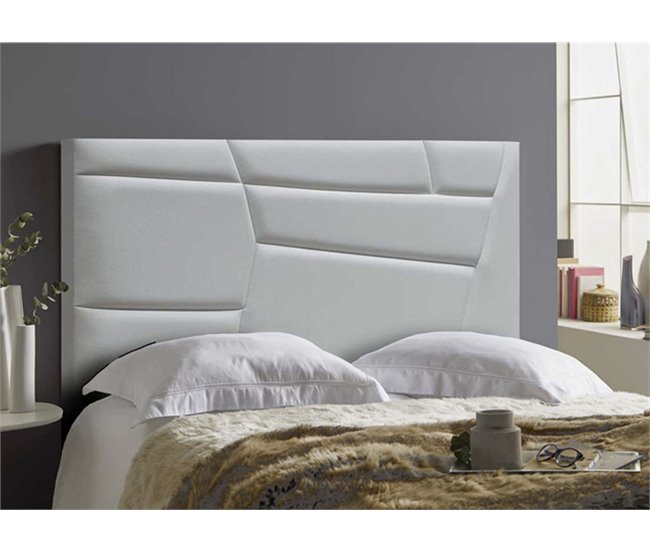 Conforama Cabecero MINNESOTA Piel Sintética Blanco 160x120cm