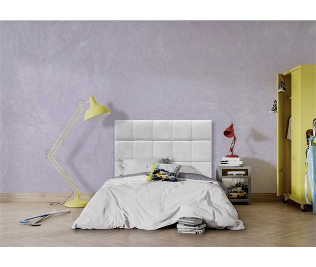 Conforama Cabecero NEBRASKA 105cm Extra Blanco Tela