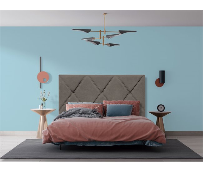 Conforama Cabecero PORTO Piel Sintética Verde Oscuro 160x120cm