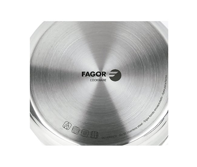 Conforama Cacerola FAGOR Acero Inoxidable 18/10 Cromado (Ø 20 Cm)