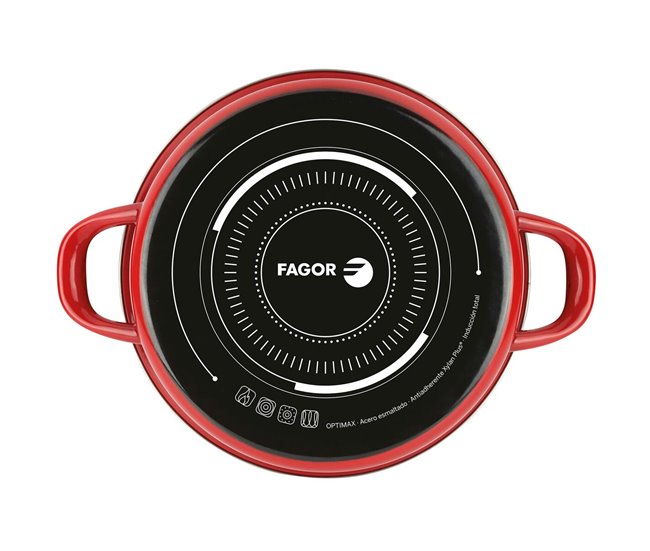 Conforama Cacerola FAGOR Optimax Rojo Acero Esmaltado (Ø 20 X 10 Cm)