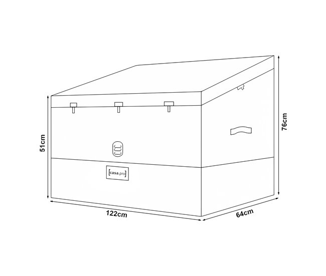 Conforama Caja De Almacenamiento Para Exteriores Alanno De 387 L 122x64x76 Cm - Verde/Negro [casa.pro]
