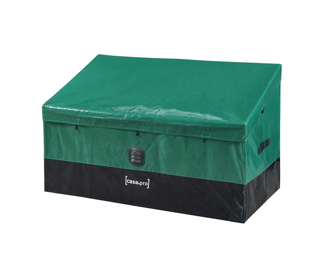 Conforama Caja de almacenamiento para exteriores Alanno de 387 L 122x64x76 cm - Verde/Negro [casa.pro]