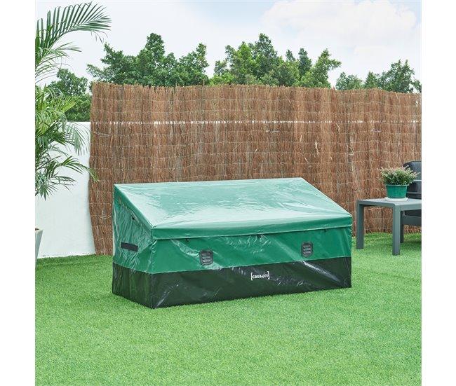 Conforama Caja De Almacenamiento Para Exteriores Alanno De 560 L 155x64x75 Cm - Verde/Negro [casa.pro]