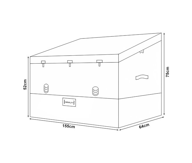 Conforama Caja De Almacenamiento Para Exteriores Alanno De 560 L 155x64x75 Cm - Verde/Negro [casa.pro]