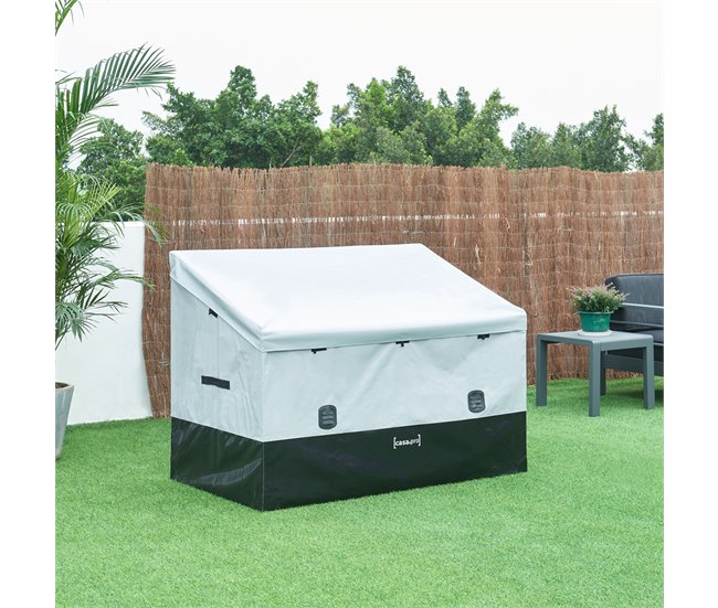 Conforama Caja De Almacenamiento Para Exteriores Alanno De 850 L 147x86x109 Cm - Gris/Negro [casa.pro]