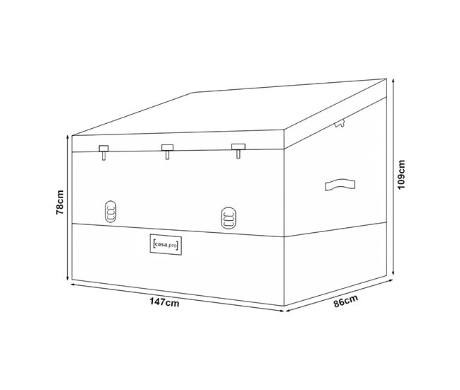 Conforama Caja De Almacenamiento Para Exteriores Alanno De 850 L 147x86x109 Cm - Gris/Negro [casa.pro]