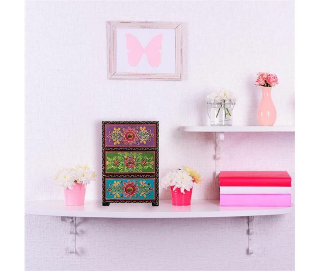 Conforama Caja-Joyero Alexandra House Living Pintura Madera MDF 11 X 28 X 19 Cm 3 Cajones