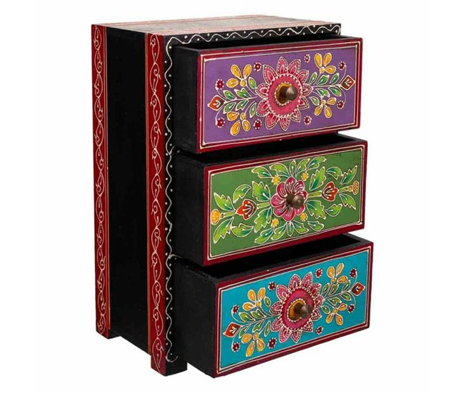 Conforama Caja-Joyero Alexandra House Living Pintura Madera MDF 11 X 28 X 19 Cm 3 Cajones