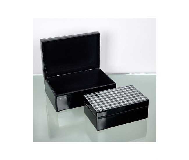 Conforama Cajas Presume De Casa Grace 28*10*18 Negro Y Blanco Cristal