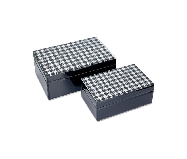 Conforama Cajas Presume De Casa Grace 28*10*18 Negro Y Blanco Cristal