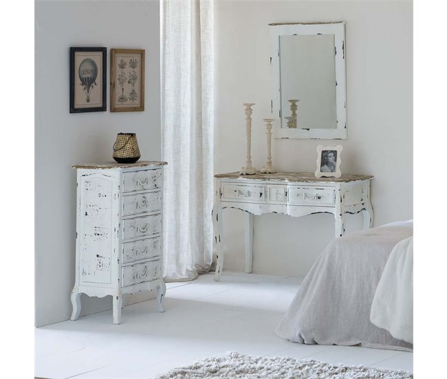 Conforama Cajonera Alexandra House Living Blanco Madera De Abeto Madera MDF 40 X 98 X 50 Cm