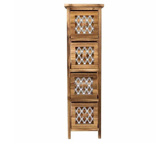 Conforama Cajonera Alexandra House Living Marrón Madera Madera De Paulonia 26 X 61 X 22 Cm