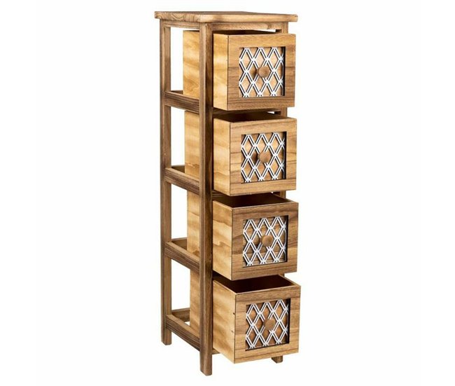Conforama Cajonera Alexandra House Living Marrón Madera Madera De Paulonia 26 X 61 X 22 Cm
