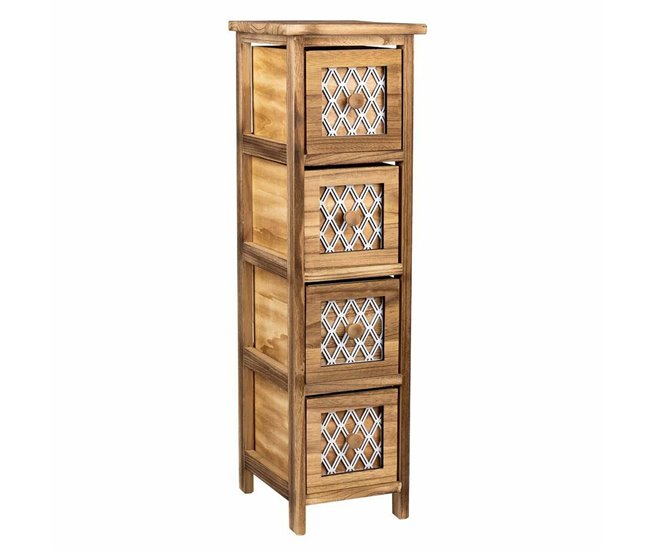 Conforama Cajonera Alexandra House Living Marrón Madera Madera de Paulonia 26 x 61 x 22 cm