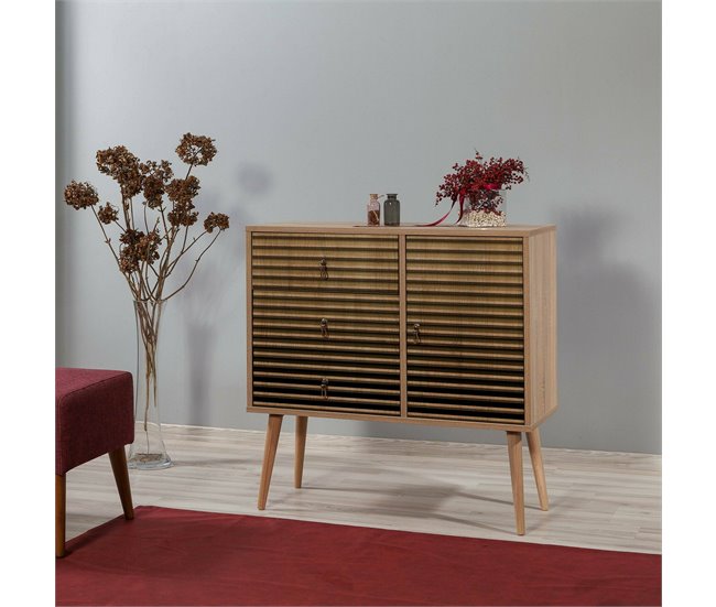 Conforama Cajonera Dferrett Cómoda Multiusos Cómoda De Dormitorio Gabinete Con Cajones 90x40h90 Cm Roble