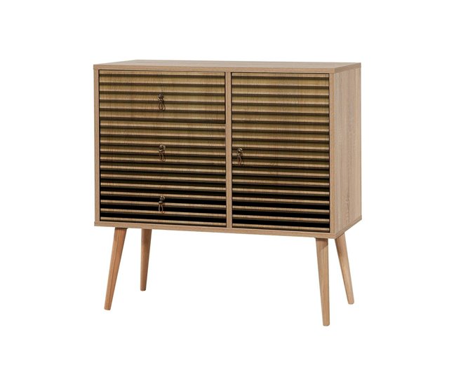 Conforama Cajonera Dferrett Cómoda multiusos Cómoda de dormitorio Gabinete con cajones 90x40h90 cm Roble