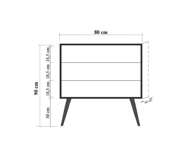 Conforama Cajonera Dparigin Cómoda Multiusos Cómoda De Dormitorio Gabinete Con Cajones 80x40h89 Cm Multicolor