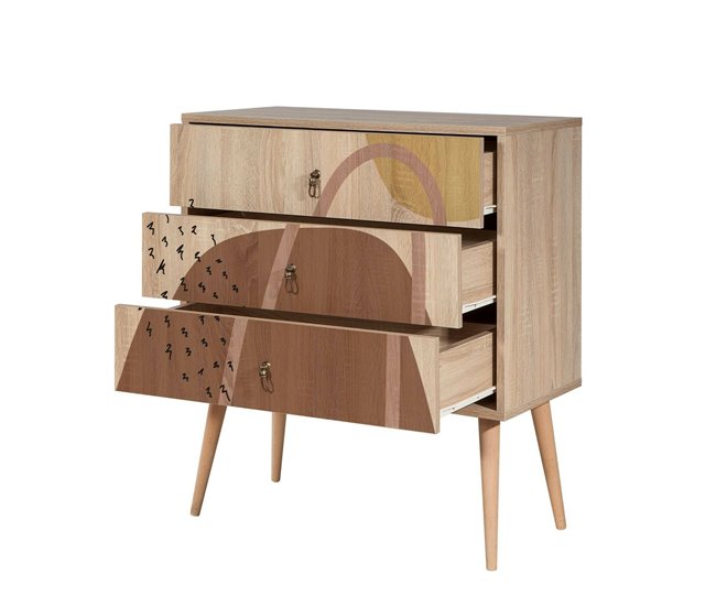 Conforama Cajonera Dparigin Cómoda Multiusos Cómoda De Dormitorio Gabinete Con Cajones 80x40h89 Cm Multicolor