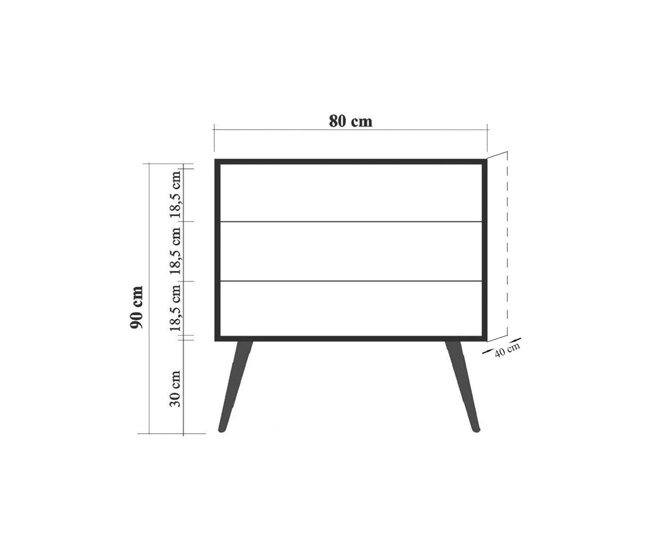 Conforama Cajonera Dparigin Cómoda Multiusos Cómoda De Dormitorio Gabinete Con Cajones 80x40h90 Cm Roble