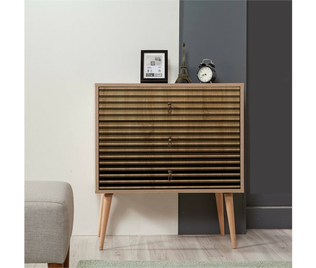 Conforama Cajonera Dparigin Cómoda Multiusos Cómoda De Dormitorio Gabinete Con Cajones 80x40h90 Cm Roble