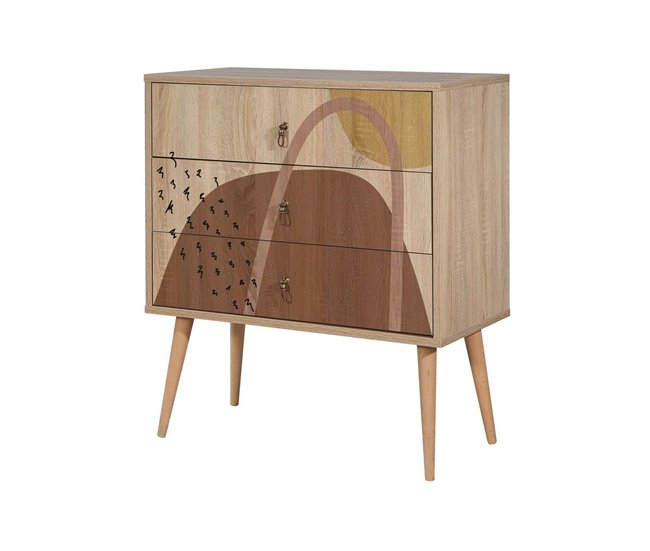 Conforama Cajonera Dparigin Cómoda multiusos Cómoda de dormitorio Gabinete con cajones 80x40h89 cm Multicolor