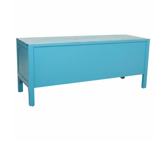 Conforama Cajonera Multiusos Alexandra House Living Azul Madera De Abeto Madera MDF 40 X 50 X 120 Cm