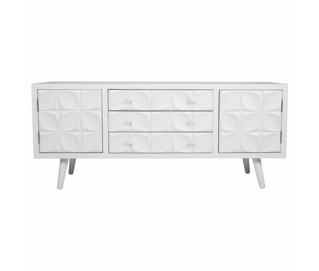 Conforama Cajonera Multiusos Alexandra House Living Blanco Madera De Abeto Madera MDF 43 X 58 X 136 Cm