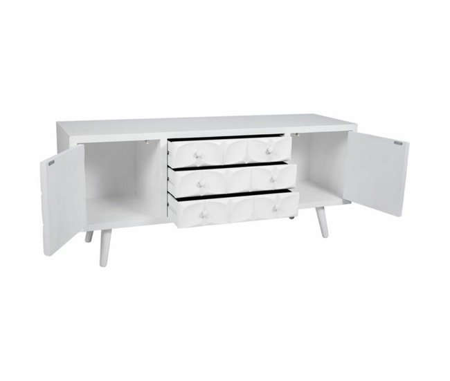 Conforama Cajonera Multiusos Alexandra House Living Blanco Madera De Abeto Madera MDF 43 X 58 X 136 Cm