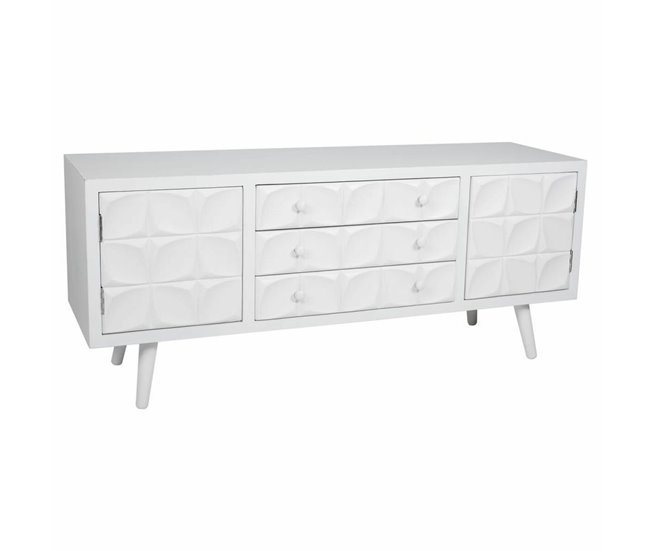 Conforama Cajonera multiusos Alexandra House Living Blanco Madera de abeto Madera MDF 43 x 58 x 136 cm