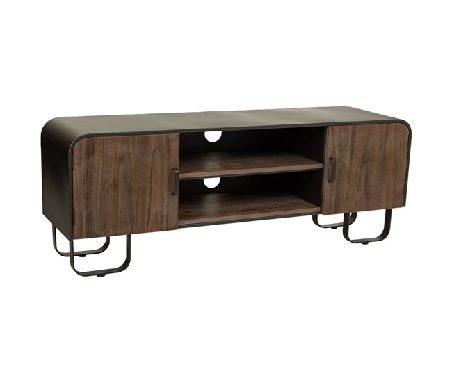 Conforama Cajonera multiusos Alexandra House Living Marrón Madera Hierro Chapa Madera de abeto 42 x 58 x 150 cm
