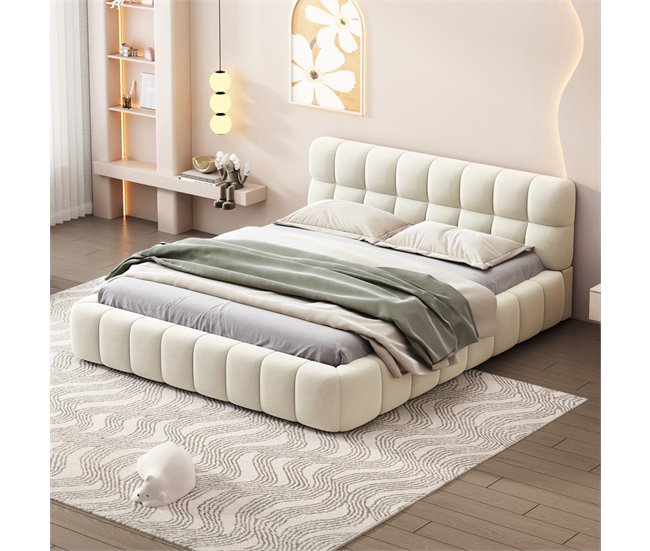 Conforama Cama 160 X 200 Cm Cama Juvenil Cama De Matrimonio Cama Plana Lino Beige