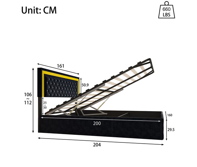Conforama Cama 160x200 Cm Con LED Y Almacenamiento Cabecero Ajustable Cama Hidráulica Canapé Terciopelo Negro Diseño Moderno Y Práctico