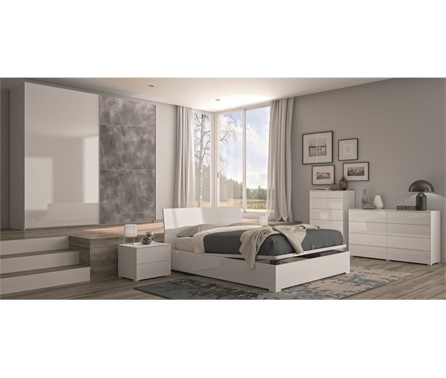 Conforama Cama Abatible CAPRI 150 X 190 De Color Blanco Lacado