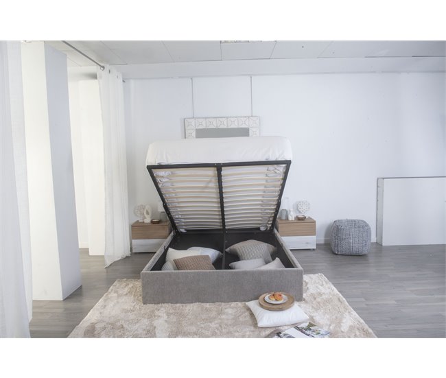 Conforama Cama Abatible LUA II De Color Gris 140x190cm