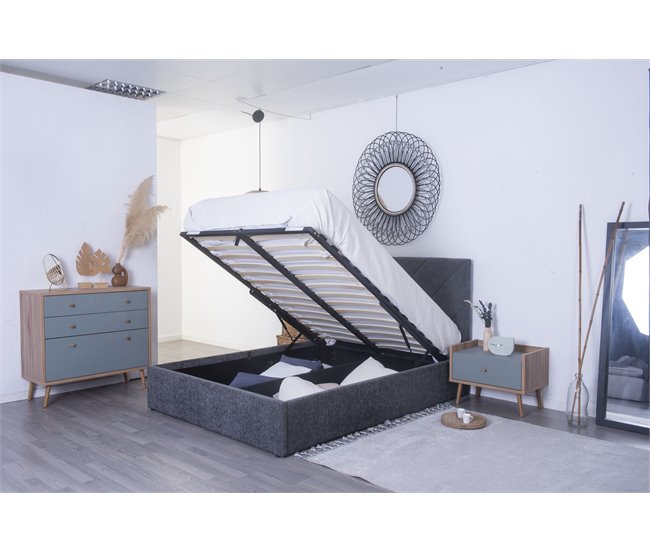 Conforama Cama Abatible MOONLIGHT II Color Gris Oscuro 140x190cm