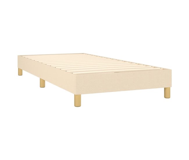 Conforama Cama Box Spring Con Colchón Tela Color Crema 100x200 Cm Diseño Plano