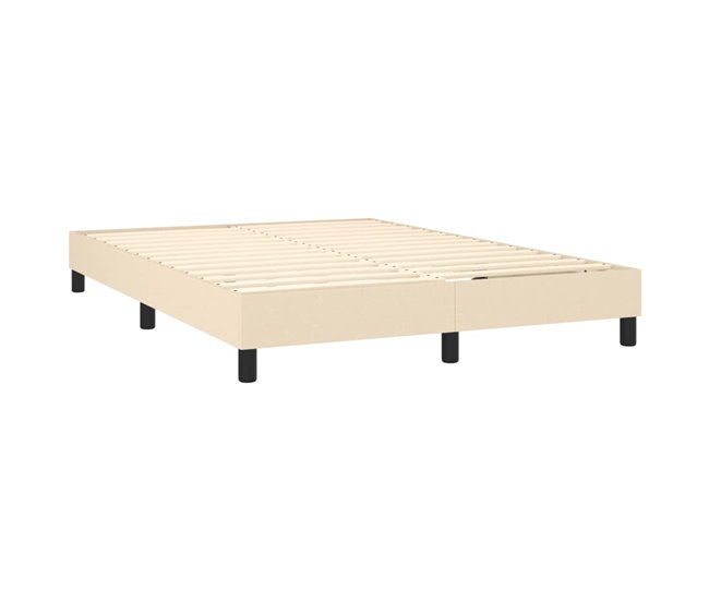 Conforama Cama Box Spring Con Colchón Tela Color Crema 140x190 Cm Botones
