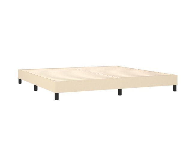 Conforama Cama Box Spring Con Colchón Tela Color Crema 200x200 Cm Diseño Plano