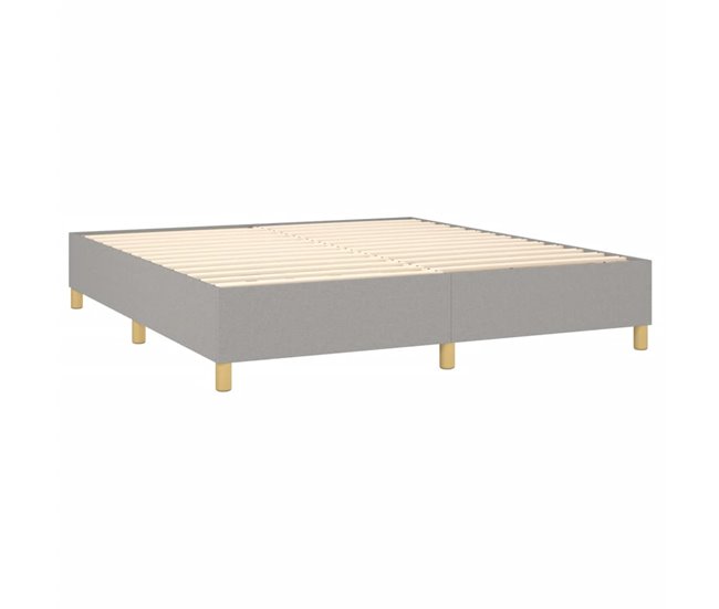 Conforama Cama Box Spring Con Colchón Tela Gris Claro 160x200 Cm Diseño Plano