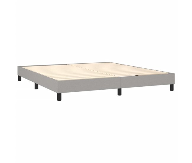 Conforama Cama Box Spring Con Colchón Tela Gris Claro 180x200 Cm Diseño Plano